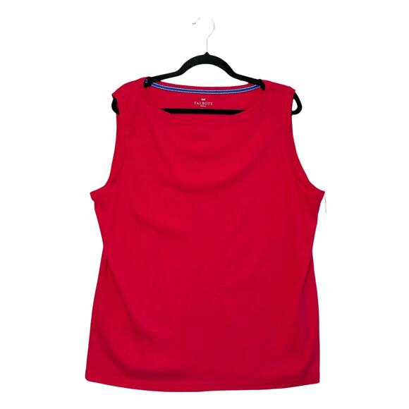 Talbots Sleeveless Pima Cotton Top NWT Women's Sz 2X Dark Pink Classic Layering - Picture 1 of 5